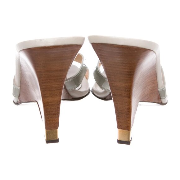 Vintage LOUIS VUITTON Patent Leather Wedge Sandals Grey - 40 - Picture 4 of 11